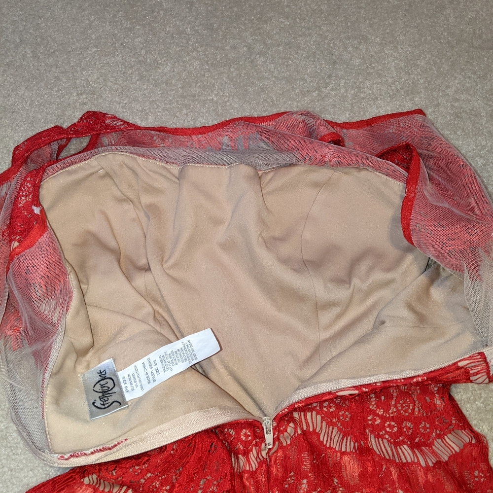 Steppin' out Women's Lace Flare Hem Dress - Picture 16 of 16